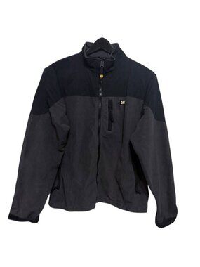 CAT Catepillar Fleece & Canvas Workwear Jacket Men's Size XL Black & Grey